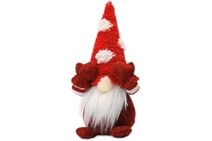 ENLACE Świąteczna lalka bożonarodzeniowa, ręcznie robiona lalka bez twarzy, dekoracja bożonarodzeniowa, dekoracja stołu, prezent dla dzieci, rodziny, przyjaciół, czerwony