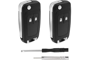 BouGPeng 2 Pièces Coque de Clé de Voiture 2 Boutons Boîtier Clé de Télécommande Compatible avec Chevrolet Aveo Matiz Cruze Captiva Spark Orlando Trax et Opel Vauxhall Astra Insignia Vectra
