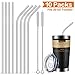 Produktbild Strohhalme, Edelstahl Trinkhalme, wiederverwendbar von 8 Metall Strohhalme mit 2 Reinigungsbürsten, umweltfreundlich, ungiftig, waschbar, ideal für Smoothie, Milchshake, Cocktail und kühle Getränke