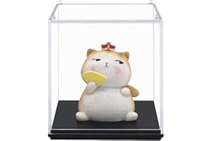 Tingacraft Acrílico Vitrina Cristal (6,7 x 6,7 x 6,5 cm) para Mini Figura Figuritas, Caja Metacrilato Expositor para Colecciones