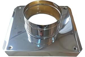 DENVEL New Grundplatte, Edelstahl, Sockelplatte, Kamingrundplatte, Bodenplatte, Schornstein, Kamin, Kaminhaube, Kaminaufsatz, Schornsteinbefestigung (Ø 120mm 240/240)