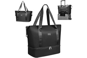 flintronic Sac de Voyage Grande Capacité, Sac de Transport pour Voyage Léger Imperméable Sac à Dos Weekend Sac de Sport Séparé Sec et Humide