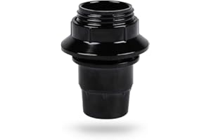 HEITECH PROMOTION GMBH HEECH Douille de lampe E14 40 W Noir – Douille avec anneau en plastique – Douille avec filetage extérieur – Tête de lampe pour plafonnier et suspension – Douille de rénovation