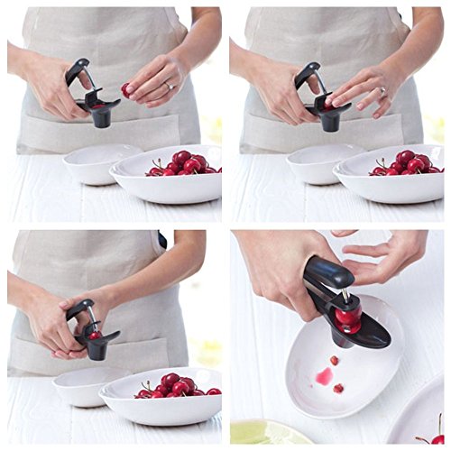 GWCLEO Kirsch und Oliven Pitter, Trauben und Cranberries Frucht Corer Pitter Küche Entferner Werkzeug - 6