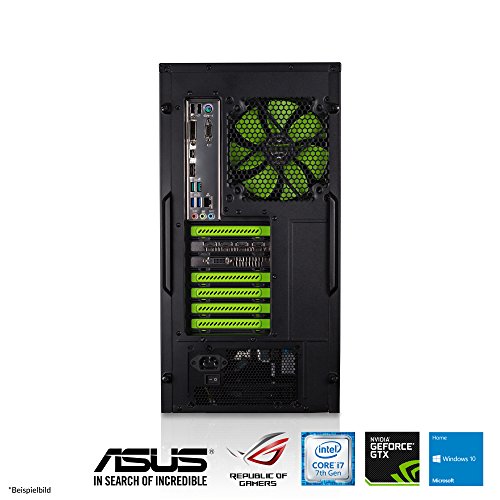XMG SECTOR² lvl.2 Desktop Gaming PC, powered by ASUS (Intel i7-7700, GTX 1080, 16GB RAM, 256GB SSD, 2TB HDD, Win 10 Home) schwarz - 4