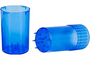 EUROGROW - Grinder Plástico con forma de tubo y almacenaje - Grinder Molinillo de plástico picador y triturador de Hierbas con compartimento - Colores Aleatorios