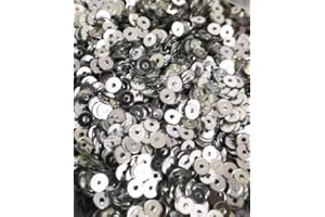 GÉNERIC 4mm Round AB Translucent Metallic Opaque Craft Sequins Assorted Colours (Silver Mirror Metallic)