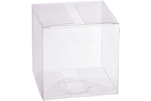 BENECREAT 30 Pack PVC Caja Transparente de Embalaje 7x7x7cm Cajita Plástica con Película Resistente a Raspón Envase de Regalo Contenedor de Dulce Chocolate para Boda Fiesta Cumpleaños