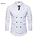 Produktbild W&TT Herren Gestreiftes V-Neck Zweireiher Casual Slim Fit Ärmelloses Verstellbare Zurück Bucklewaist Anzug Weste,White,M