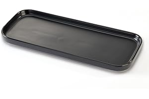 COSYCORNER Ceramic Bathroom Tray,Kitchen Sink Organizer Tray,Cosmetics Holder (Black)