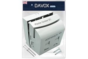 DAVOX BT Openreach NTE5C MK2 Master Telephone socket + MK4 Faceplate + Back Box - Combination Socket for Fibre Broadband + Filtered Telephone Main Line BT431a for Phone RJ11/RJ45 Data