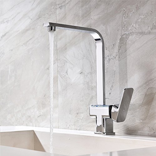Witsinhome Chrom Küche Armatur Küchenarmatur Kupfer Wasserhahn für Warm-Kaltwasser - 2