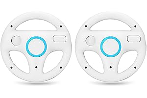 REY MPTECK @ 2x Volante de carreras s de plástico rueda de mando para karts de Mario Mario Kart juego Remoto de Nintendo Wii