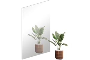 QEEYON 1 Pezzi Specchio Adesivo da Parete, 40x30cm Adesivi da Parete a Specchio in Vetro Specchio Adesivi Murali con Forte Colla Spugnosa per Armadio Palestra Ingresso Soggiorno