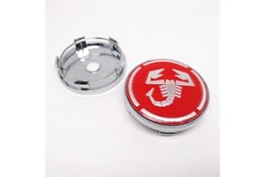 XLUCBS 4 Pezzi Auto Coprimozzi Tappi Lega Alluminio, per Fiat 500 Abarth Scorption 60mm Decorativo Emblema Coprimozzo Accessori