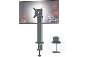 HEMUDU Soporte de Brazo para Monitor de Escritorio Individual Apto para Pantalla Plana de computadora Curva de 13 a 32 Pulgadas con Giratorio, Altura Ajustable, rotación, soporta hasta 35 kg