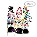 Produktbild TYY-guang 58 Stück Papier Photo Booth Requisiten Partei Requisiten DIY Kit Fügen Schnurrbart Maske Bogen Lippen Hut auf Stick für Party, Geburtstag, Hochzeit