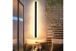 ‎LUOLONG LED Long Wall Lamp Villa Wall Lamp Villa Porch Wall Lamp Outdoor IP65 Waterproof Wall Lights Black Long Light Strip Aluminium Outdoor Wall Lamp Acrylic Warm Light Garden Light 60 cm Warm Light