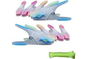 MOEM&AN Pinzas Ropa 40pinzas y Cuerda Tendedero Exterior 20m, Tendedero Camping, Pinzas para Tender Ropa, Pinzas de Ropa y Cuerda Resistentes, Pinzas no Dejan Marca - Pinzas y Cuerda Exterior o Interior