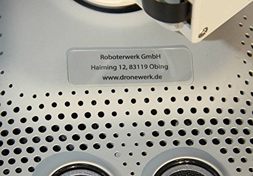 Preisvergleich Produktbild Roboterwerk kleines Drohnenkennzeichen Glas - Titan - Aluminium inkl. Pilotenkarte Drohnen Plakette feuerfest / Kennzeichnung / Drohne Kennzeichen