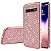 Produktbild Saceebe Hülle kompatibel mit Galaxy S10 plus Hülle Silikon,Blink Elektroplattiertes Glitterblatt TPU Hülle Glänzend Glitzer TPU Silikon Schutzhülle Etui Weich Ultra dünn Anti-Fall stoßfest,Roségold