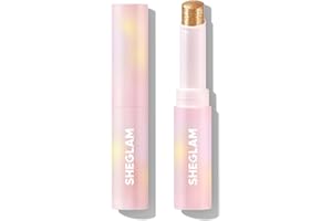 ‎SHEGLAM SHEGLAM Kristall Gel Glanz Stick Lidschatten Stick Eyeliner Aufheller Bleistift Wachsmalstift mit Pinsel, leicht zu verblenden langanhaltender schimmernder Lidschatten-Stick-Golden Girl