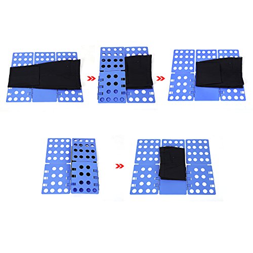 Songmics 3. Generation einstellbar Wäsche Faltbrett Falthilfe A4 Flip & Fold Kunststoff 57 x 68 cm blau LCF003 - 6