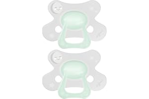 Difrax Tétine 18 Mois et Plus – Sucette Naissance avec Tétine Silicone – 18+ - Facile à Accepter - un Apport Optimal d'Air – Tutute Bébé 18-36 Mois – Phosphorescente – 2 Unité (Lot de 1)