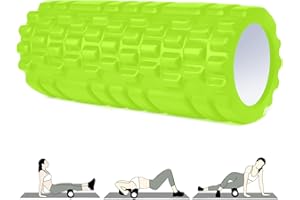 Foam Roller, Vylaier Rullo Massaggio Muscolare per Yoga, Pilates, Stretching, Roller Pilates Massaggio Gambe, Schiena e Braccia, essenziale per rilasciare le tensioni muscolari - 33x14cm