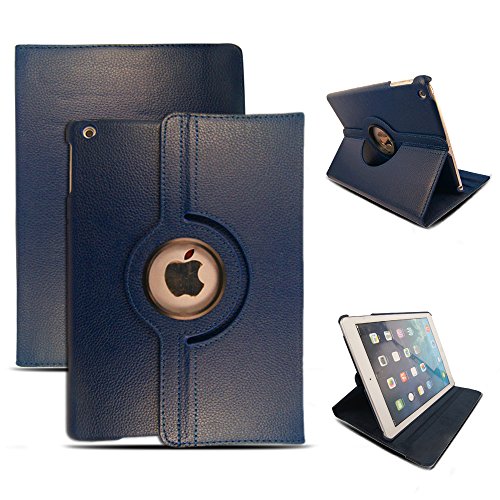 iPad 9.7 2018 Case/iPad 9.7 2017 / iPad Air Case - 360 Degree Rotating Smart Stand Leather Protective Cover with Auto Sleep Wake Case for Apple iPad 9.7 6th 5th Generation, iPad Air 5 (Blue)