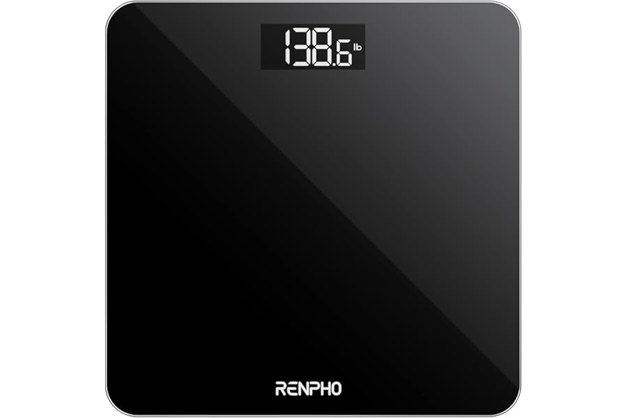 RENPHO Bascula de Baño Digital, Basculas Peso Corporal de Alta Precisión con Pantalla Iluminada, Graduación de 0,1 lb (50 g) 