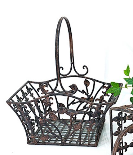 Henkelkorb Avis Eisenkorb Dekokorb Metall Länge 30 cm Dekoschale