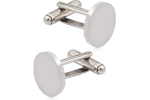 JUGUTA Gemelos Camisa Hombre, 2 Piezas Color Plata, Tamaño 15Mm, Para Esmoquin Diseño Elegante