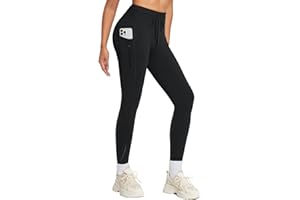 BALEAF Damskie joggery z podszewką polarową, wodoodporne, termiczne, turystyczne, zimowe joggery do biegania