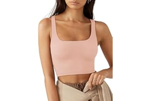 Rongseng Damska koszulka bez rękawów Sexy Crop Top Kwadratowy dekolt Lato Sportowe Tank Topy Moda Casual Krótki Kamizelka Podstawowe koszule na siłownię Trening