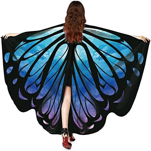 Sonnena Beautiful Soft Fabric Butterfly Wings Wrap Shawl Fairy Ladies Girls Nymph Pixie Costume Dresses Capes Stoles Coat Accessory (168*135CM, I)