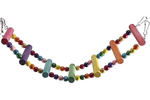 CIKONIELF Vogelspielzeug Holz Leiter Papagei Spielzeug Vogelleiter Schaukel Brücke Hängebrücke für Vogelkäfig Zubehör Wellensittich Nymphensittich