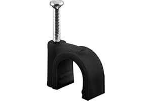 goobay 64682 Serre-câbles, Jeu de 100 / Support de câbles pour Fixation de câbles jusqu'à 9mm de diamètre/Serre-câbles avec Clou pour Mur, Coins et Montage en saillie / 100 pièces/Noir