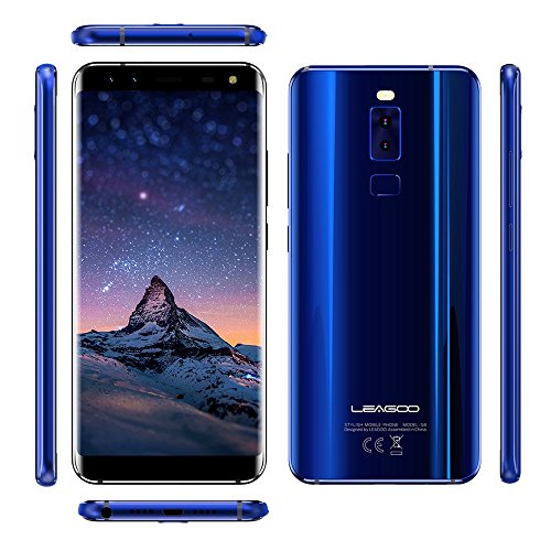 LEAGOO S8 (2018) 4G Smartphone Ohne Vertrag 5,72 Zoll 18:9 2.5D HD IPS GroÃŸer Bildschirm Android 7.0 Dual SIM MTK6750T Octa Core 1.5GHz 3GB RAM+32GB ROM 13MP+2MP+8MP+2MP Kameras Fingerabdruck(Blau)