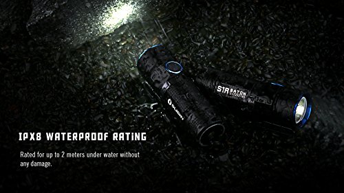 Olight® S1R Baton aufladbar LED Taschenlampe mit Cree XM-L2 CW/NW LED – inkl. 1 x RCR123A Akku, Schwarz - 8