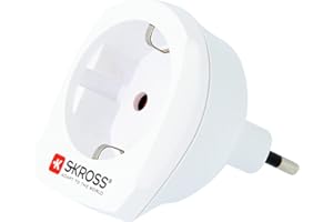 SKROSS | 1.500205 | Adaptateur de Voyage de l'UE vers la Suisse - Tension et puissance : 100V - 1000W / 250V - 2500W - Protection anti-choc électrique