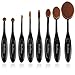 EmaxDesign Oval Makeup Brush Set, 8pcs Professional Foundation Concealer Blending Blush Liquid Powder Cream Cosmetics Brushes, Toothbrush Curve Makeup Tools For Face and Eyes.