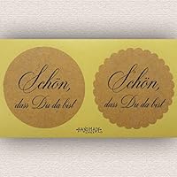 24 Aufkleber Etiketten Selbstklebend Braun Kraftpapier Schön, dass Du da bist