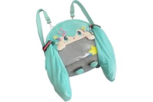 Zhongkaihua Miku Plush Pillow Anime Backpack Cushion Cute Spacious 31x31cm Cosplay Bag for Badge Fans Collectors Daily Use Birthday Gift Decoration