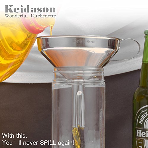 Keidason Edelstahl Küche Trichter mit Abnehmbarer Filter für den Transport von Flüssigkeiten & Fluid, Hinzufügen von Zutaten, Konfitüren und Marmeladen zu Lagerbehälter (10cm) - 6