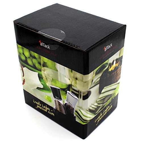 Moderne Salzmühle Pfeffermühle Gewürzmühle (2 Stück) Set, einstellbares Keramikmahlwerk für Pfeffer Grobes Himalya Salz Meersalz Chilli, Manuelle Kräutermühle - 6