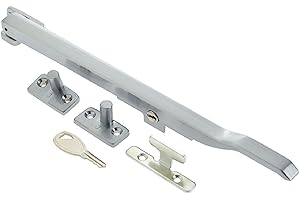 WITPOCE Modern Contemporary Design Lockable Casement Window Stay 10" 250mm (Satin Chrome)