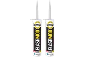 DITOSA CALIDAD E INNOVACION ELASTIMOR Mortero Sellador, Cemento Express, Impermeable, para encintados, llagueados, sellados, rejunteados, reparaciones, Tubo 310 ml x2