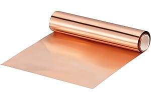 sourcing map Copper Sheet Roll 3500mm x 100mm x 0.01mm, 99.9% Pure Copper Strip 4" x 11.5ft 38 Gauge Copper Flashing Metal Foil Plate for Electricity DIY Projects (Multiple Sizes)