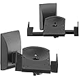 suptek Dual Side Clamping Bookshelf Speaker Wall Mounting Bracket Adjustable for Large Surrounding Sound Speakers, Hold up to 30kgs Each Black SPM201XL (2 Packs)